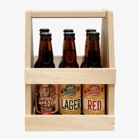 Cervezas Gaitanejo. Caja de madera 6 variedades